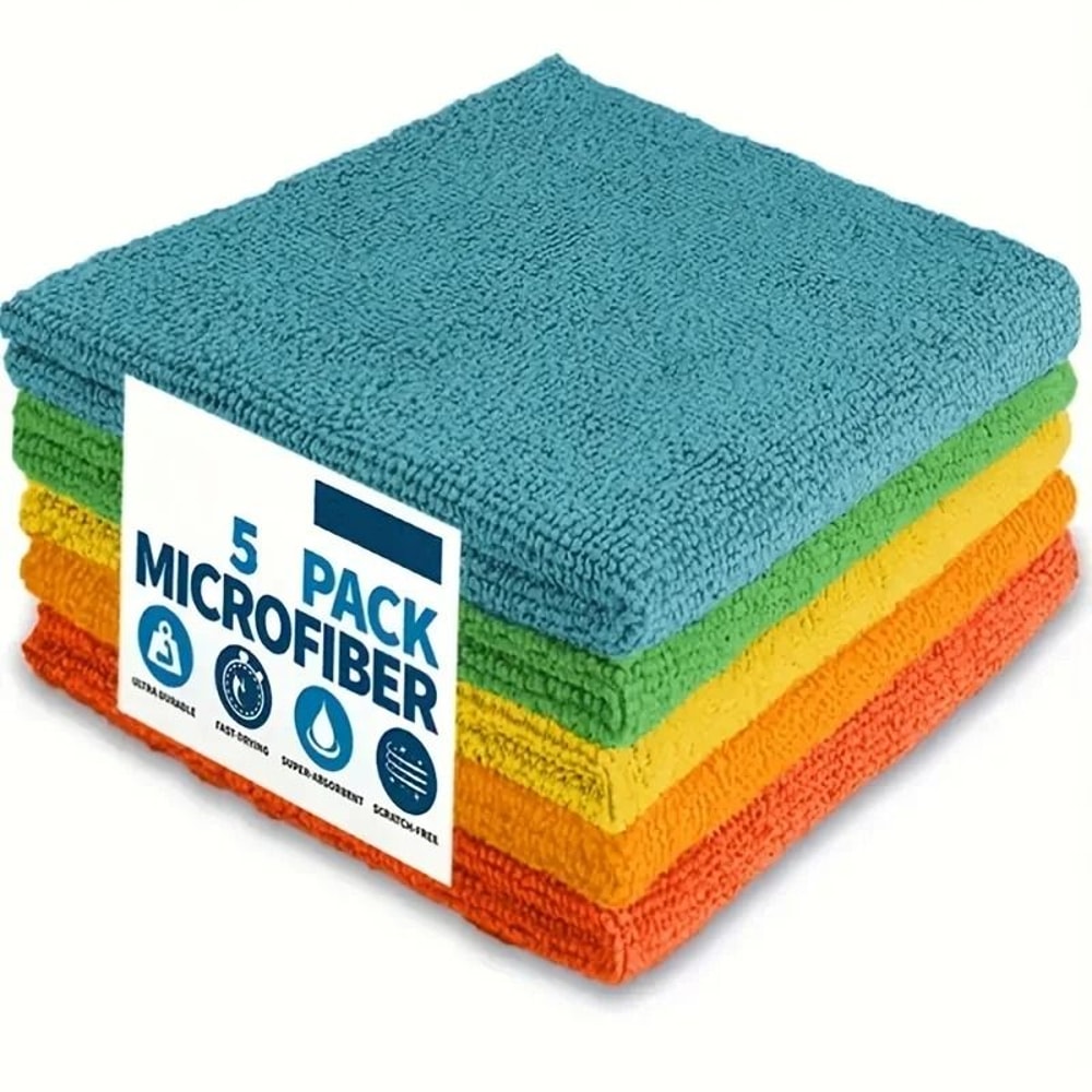 Ultra Absorbent Microfiber Cleaning Cloth Multi Purpose Dishwashing Cloth Reusable Kitchen Cleaning 4