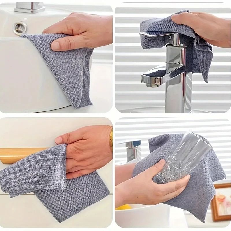 Reusable Microfiber Cleaning Cloths Lint Free Kitchen Cleaning Towels Streak Free Glass And Dish Cl 3