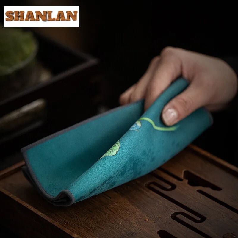 Handmade Cotton Linen Tea Towel Thick Absorbent Tea Mat Cloth Zen Style Tea Napkin For Tea Set 10