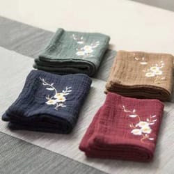 embroidered cotton linen tea towel lightweight tea cleaning cloth absorbent kitchen and tea set cloth