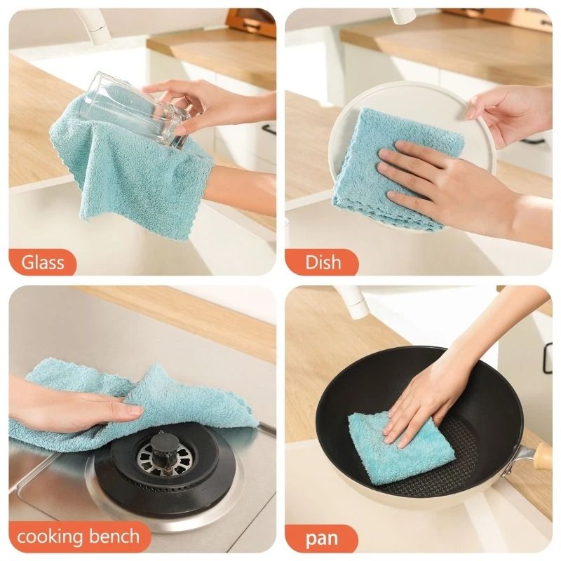 Soft Microfiber Cleaning Cloth Set Highly Absorbent Kitchen Towels 12 Or 18 Pack 3