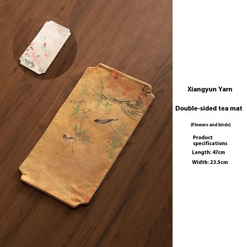 Double Sided Tea Mat Cloth Heat Insulated Tea Table Mat Rectangular Dry Brew Tea Towel 3