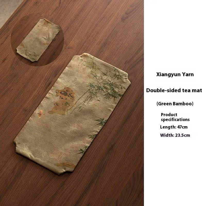 Double Sided Tea Mat Cloth Heat Insulated Tea Table Mat Rectangular Dry Brew Tea Towel 10