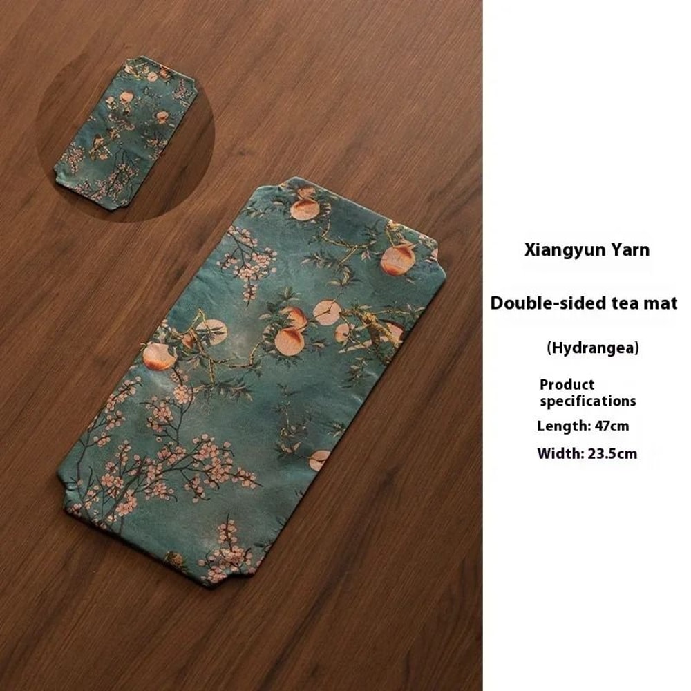 Double Sided Tea Mat Cloth Heat Insulated Tea Table Mat Rectangular Dry Brew Tea Towel 4