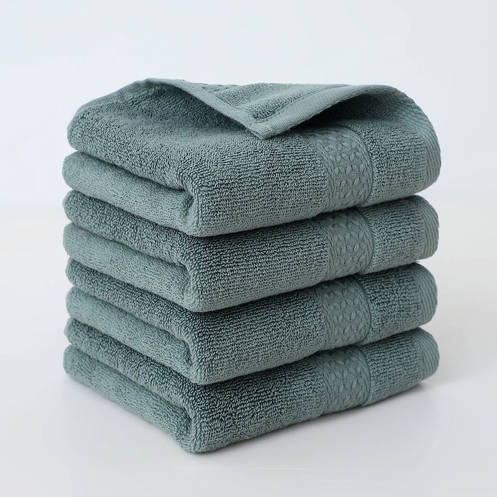 Pure Cotton Square Towels Soft Face Wash Towels Absorbent 30x30cm 4 Pack 9