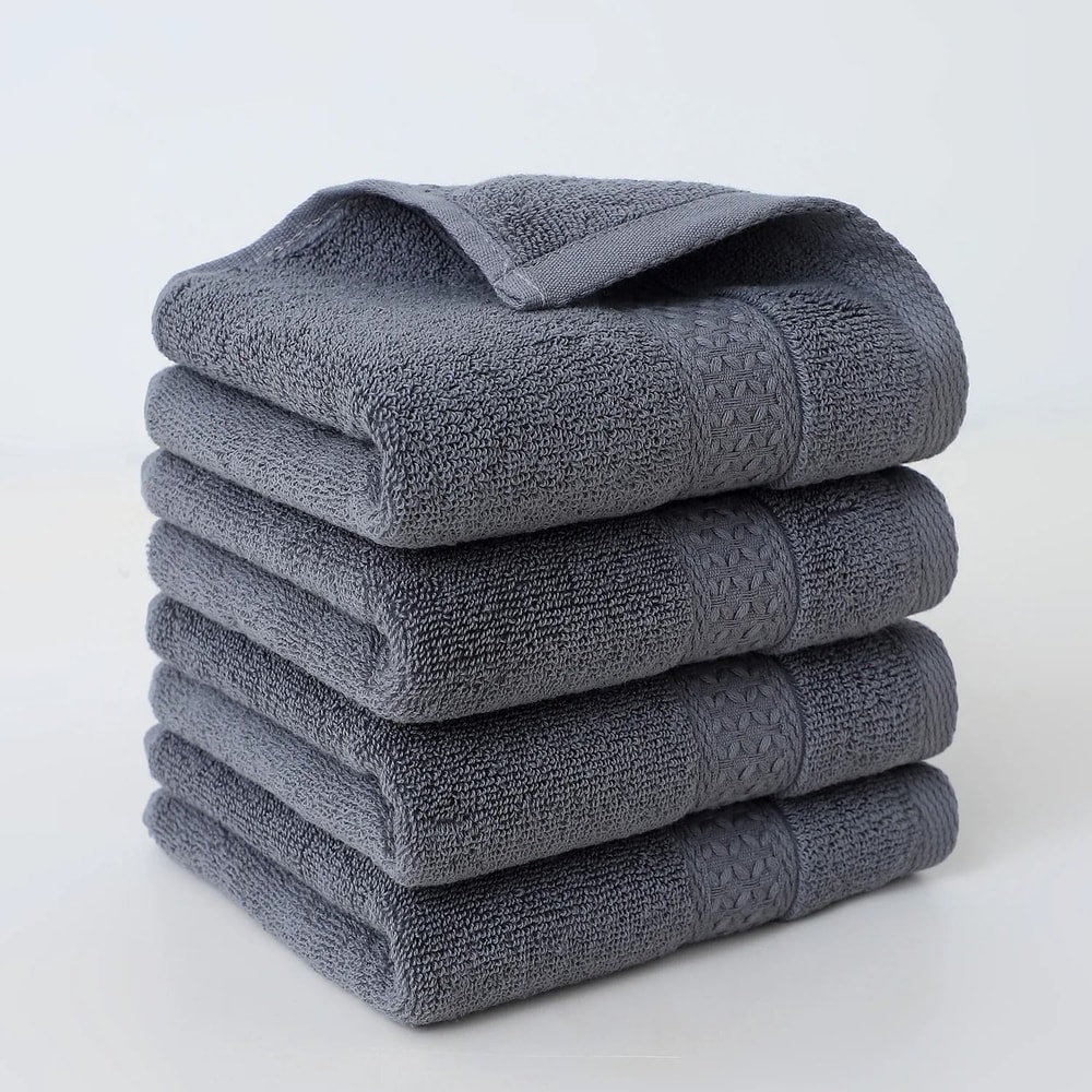 Pure Cotton Square Towels Soft Face Wash Towels Absorbent 30x30cm 4 Pack 4