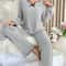 Womens Winter Pajama Set Soft Womens Loungewear Set Cozy 2 Piece Sleepwear 2