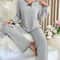 Womens Winter Pajama Set Soft Womens Loungewear Set Cozy 2 Piece Sleepwear 5