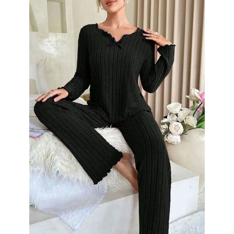 Womens Winter Pajama Set Soft Womens Loungewear Set Cozy 2 Piece Sleepwear 6