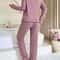 Womens Winter Pajama Set Soft Womens Loungewear Set Cozy 2 Piece Sleepwear 7