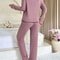 Womens Winter Pajama Set Soft Womens Loungewear Set Cozy 2 Piece Sleepwear 7