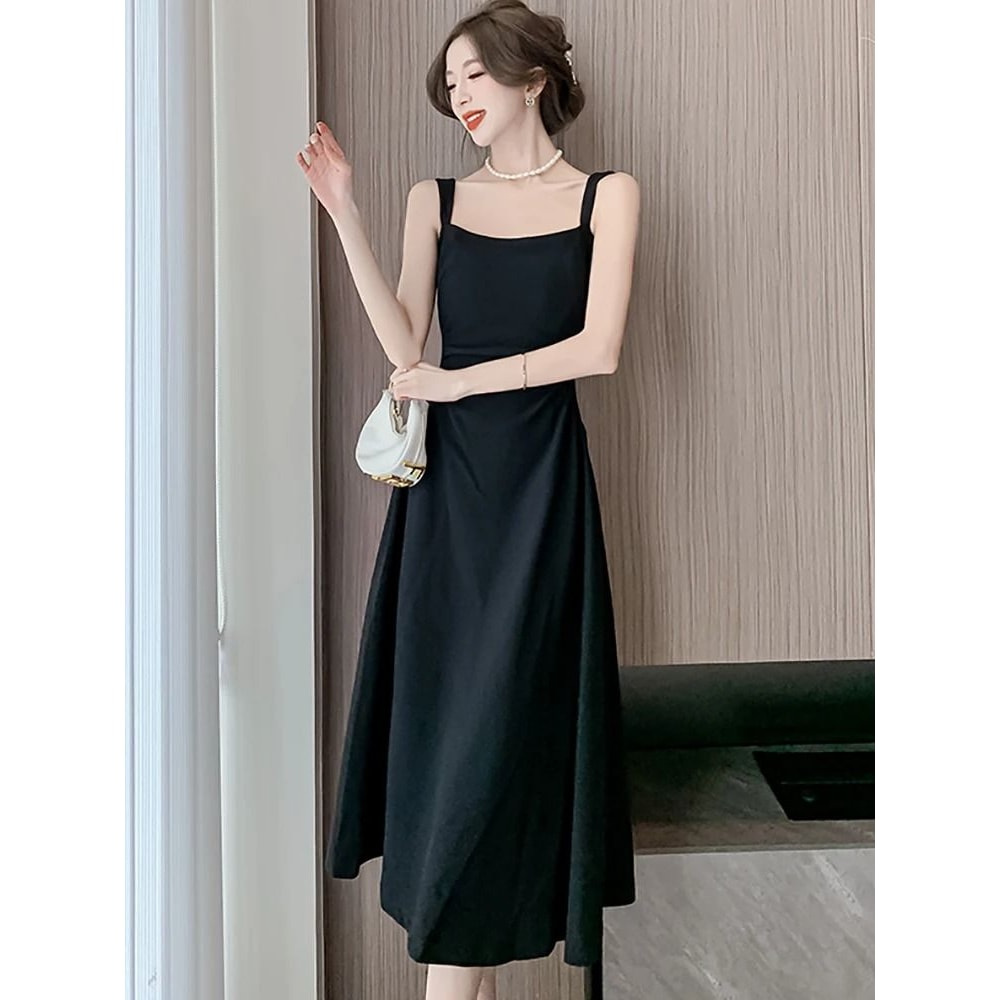 Elegant Square Neck Maxi Dress Womens Summer Party Dress Sleeveless Vintage Style Long Dress 5