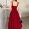 Elegant Square Neck Maxi Dress Womens Summer Party Dress Sleeveless Vintage Style Long Dress 4