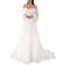 Elegant Off Shoulder Lace Maxi Dress Womens White Evening Gown Long Sleeve Party Dress 3