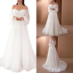 elegant off shoulder lace maxi dress womens white evening gown long sleeve party dress