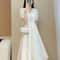 Elegant White Midi Dress Womens Formal Occasion Dress Luxury Birthday Party Dress 2