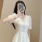 Elegant White Midi Dress Womens Formal Occasion Dress Luxury Birthday Party Dress 6