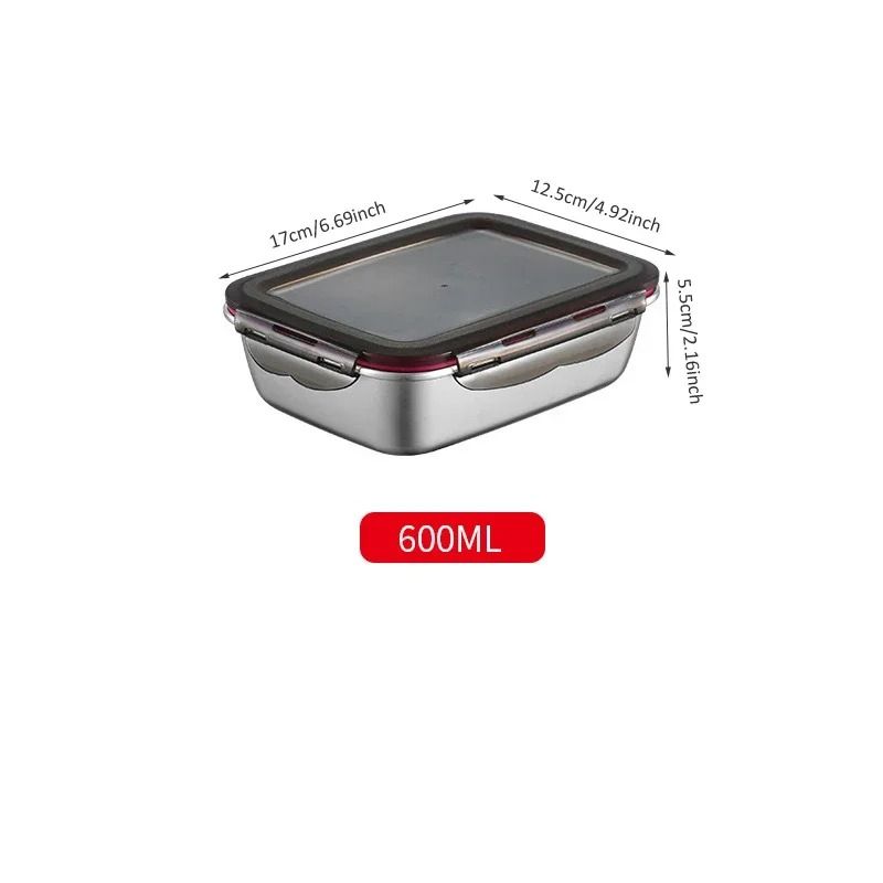304 Stainless Steel Bento Box Leakproof Food Storage Container Portable Lunch Box 2