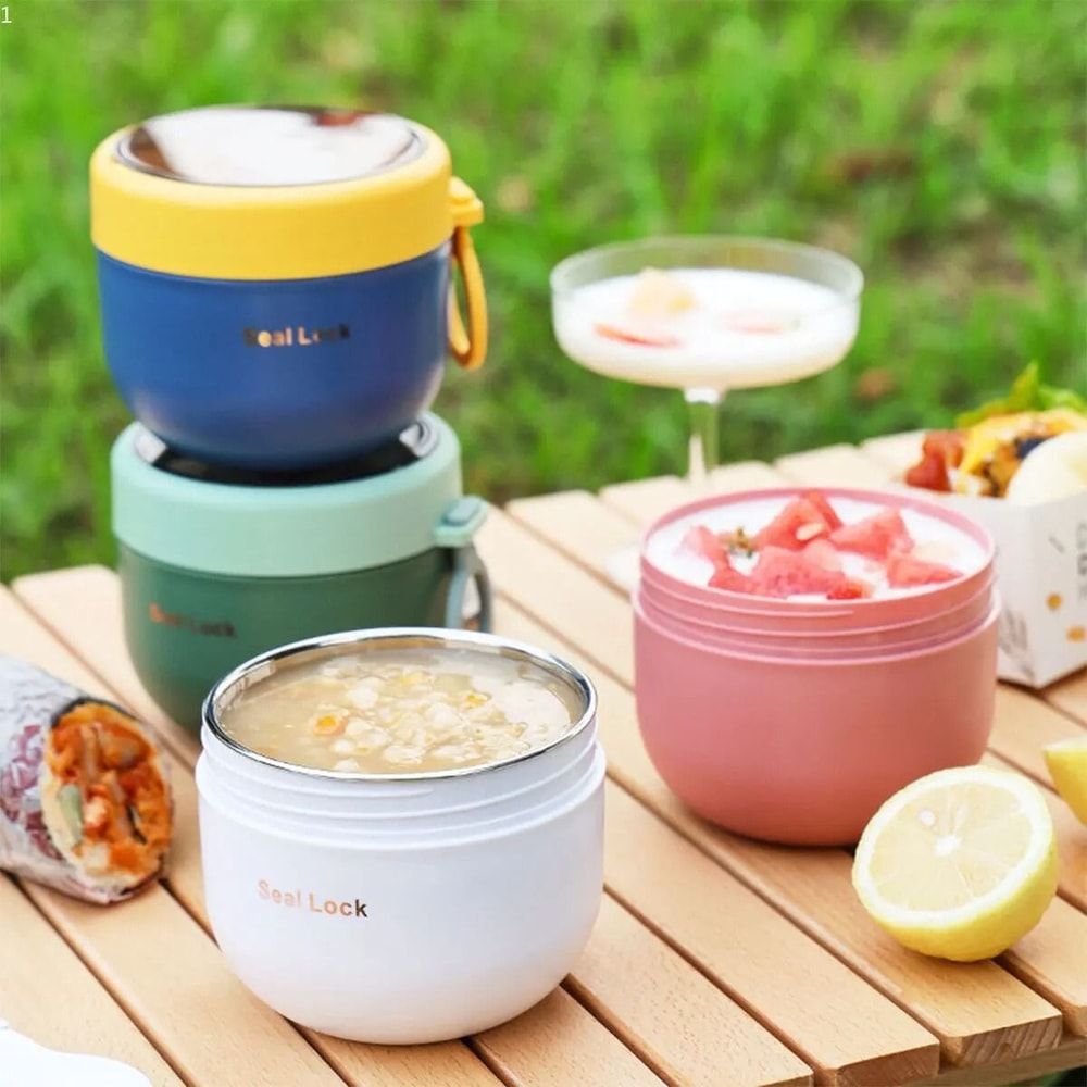 600ML Stainless Steel Food Thermos Insulated Lunch Box Vacuum Thermal Jar For Kids And Adults 11