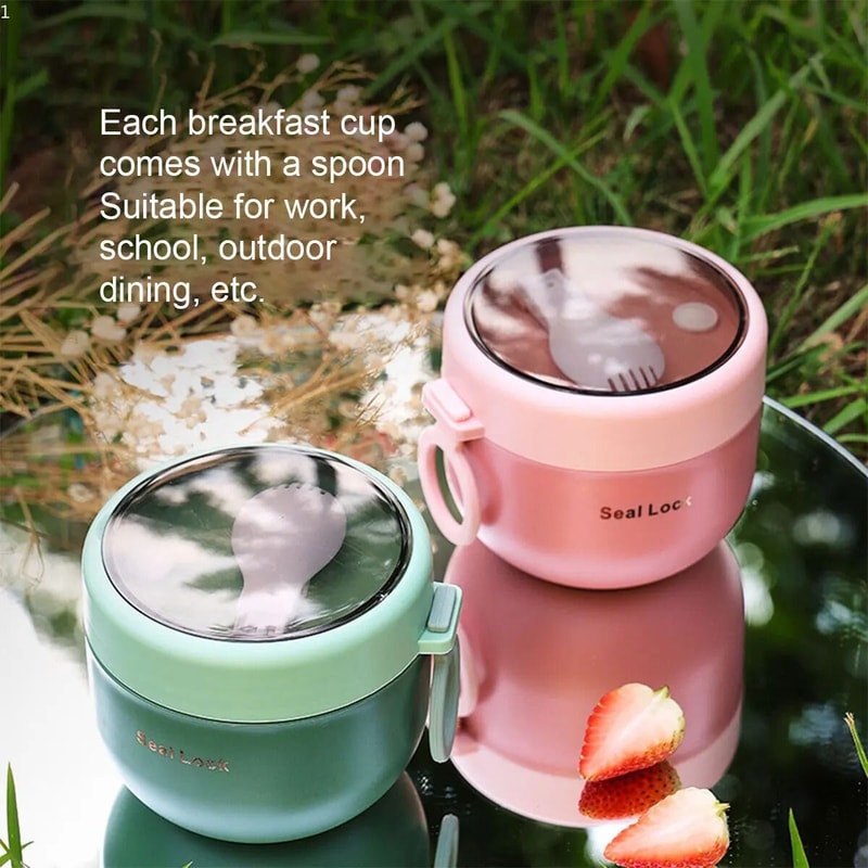 600ML Stainless Steel Food Thermos Insulated Lunch Box Vacuum Thermal Jar For Kids And Adults 12