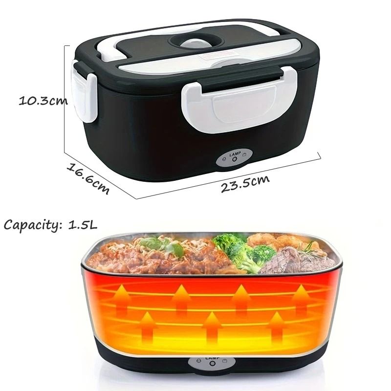 2 In 1 Electric Lunch Box Car Food Warmer Portable Heated Food Container For Office And Travel 9