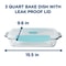 3 Quart Glass Baking Dish With Locking Lid Tempered Casserole Storage Container With Steam Vent 3