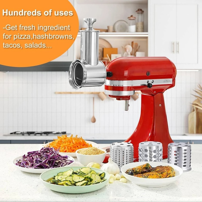 Stainless Steel KitchenAid Slicer Attachment Vegetable Shredder Cheese Grater For Stand Mixers 2