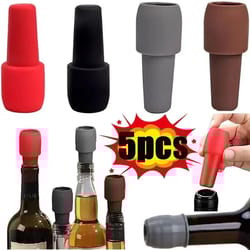 universal silicone wine bottle stopper airtight double seal wine saver cap