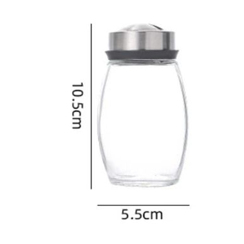 Glass Spice Jar Set With Rack Kitchen Seasoning Storage Organizer For Salt Pepper And Sugar 1