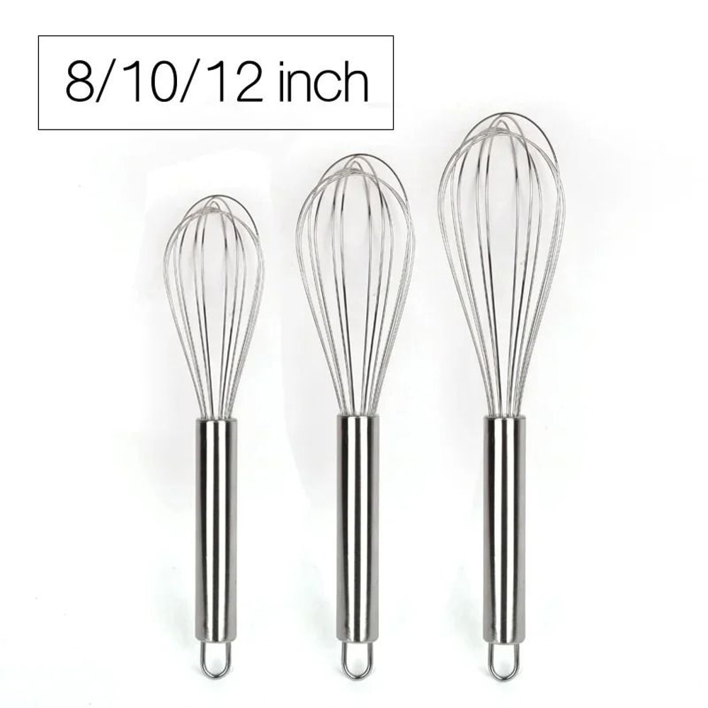 Stainless Steel Balloon Whisk Manual Egg Beater Mixer For Baking And Cooking 5