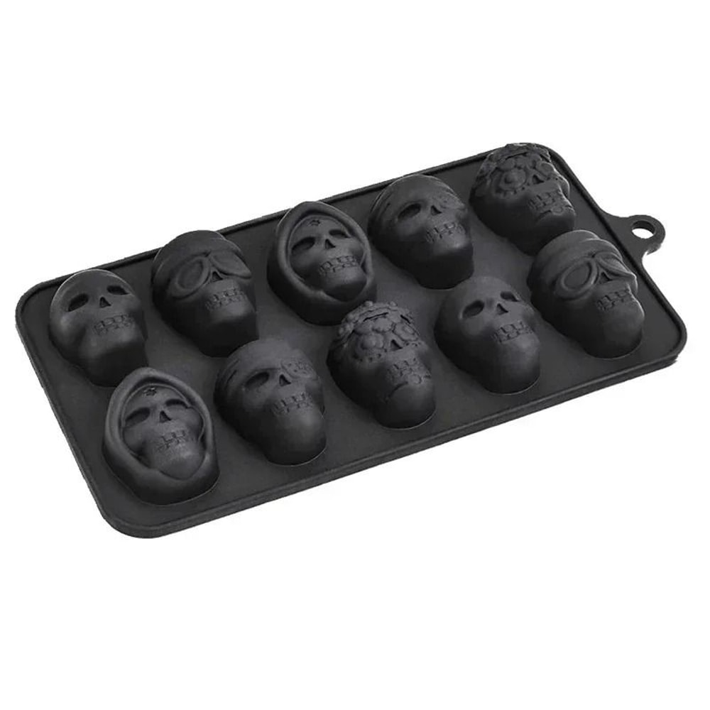 Silicone Skull Ice Cube Mold Reusable Novelty Ice Tray For Drinks Chocolate And Desserts 1
