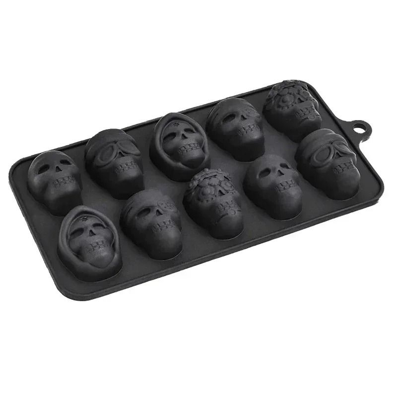 Silicone Skull Ice Cube Mold Reusable Novelty Ice Tray For Drinks Chocolate And Desserts 1