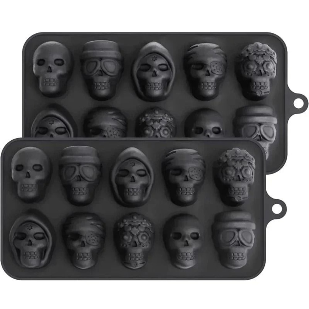 Silicone Skull Ice Cube Mold Reusable Novelty Ice Tray For Drinks Chocolate And Desserts 0