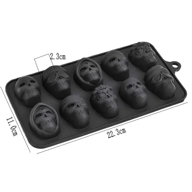 Silicone Skull Ice Cube Mold Reusable Novelty Ice Tray For Drinks Chocolate And Desserts 6