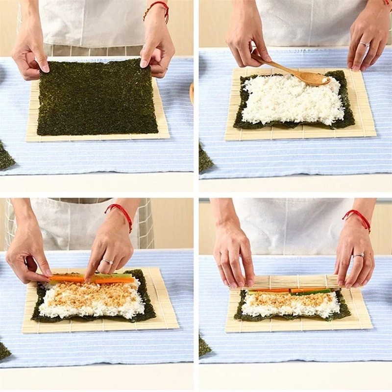 Bamboo Sushi Rolling Mat Non Stick Sushi Roller Mat For Easy Homemade Sushi 6