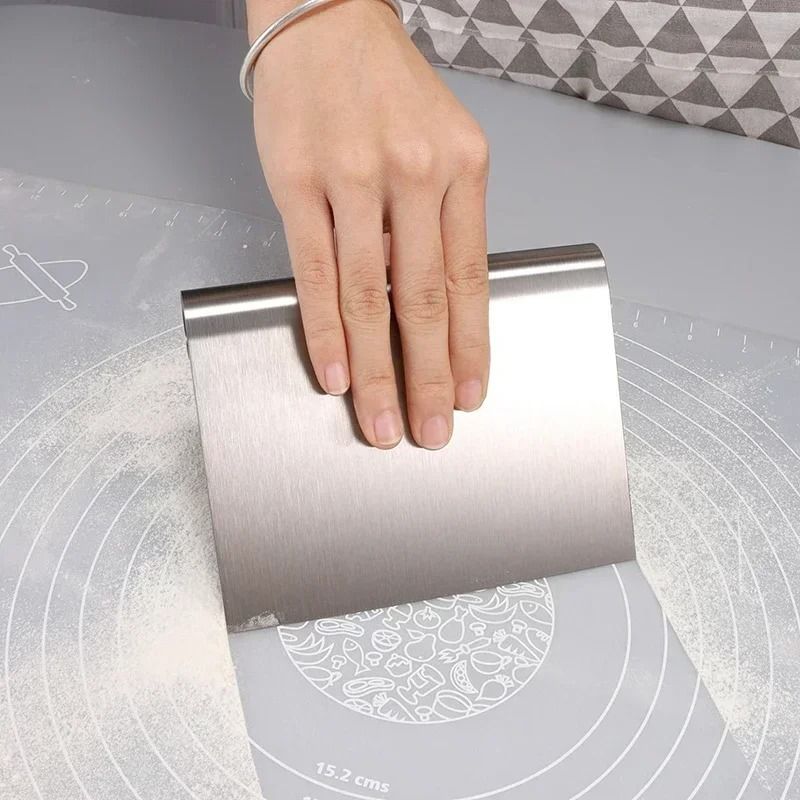 Stainless Steel Cake Scraper Buttercream Smoother Dough Scraper For Cake Decorating 5