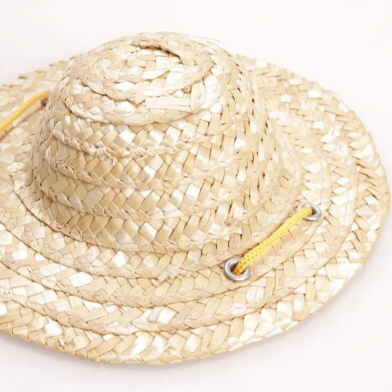 Cute Straw Pet Hat For Small Dogs And Cats Beach Party Costume Accessory 3