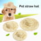 Cute Straw Pet Hat For Small Dogs And Cats Beach Party Costume Accessory 5