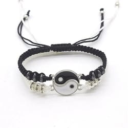 yin yang couple bracelet set adjustable rope matching bracelets for partners and friends