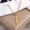 Minimalist Gold Cross Necklace Set For Men And Women Matching Couple Pendant Jewelry 7