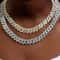 Iced Cuban Chain Necklace 20 Inch Hip Hop Style Diamond Look Unisex Jewelry 7