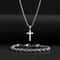 Twisted Rope Cross Necklace And Bracelet Set Stainless Steel Faith Jewelry 4
