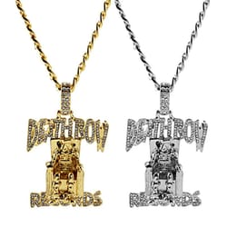 iced out prisoner pendant necklace aaa zircon hip hop statement chain