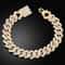 Mens Iced Out Cuban Bracelet Rhombus Design Diamond Look Chain 1