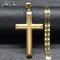 Jesus Cross Necklace Stainless Steel Gold Hip Hop Pendant Chain 10