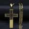 Jesus Cross Necklace Stainless Steel Gold Hip Hop Pendant Chain 4