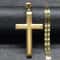 Jesus Cross Necklace Stainless Steel Gold Hip Hop Pendant Chain 1