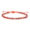 Red Carnelian Beaded Bracelet Gold Plated Dainty Agate Braided Wristband 0
