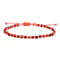 Red Carnelian Beaded Bracelet Gold Plated Dainty Agate Braided Wristband 0
