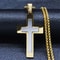 Stainless Steel Splice Cross Pendant Necklace Unisex Religious Chain 8